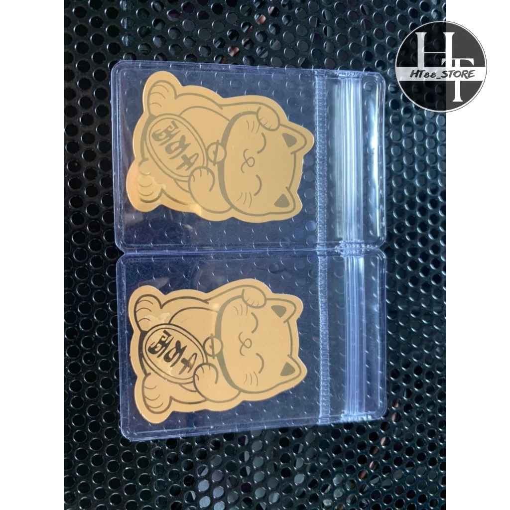 Mèo thần tài mạ vàng 24k dán điện thoại - rước lộc vào nhà