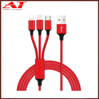 Cáp sạc chia 3 đầu cắm Micro USB/Type-C/dạng dây dù