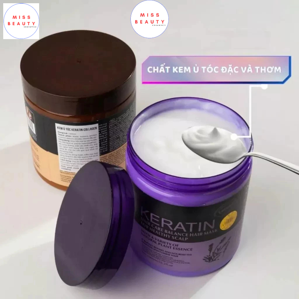Kem ủ tóc KERATIN collagen 1000ml siêu mềm tóc, gỉảm khô xơ