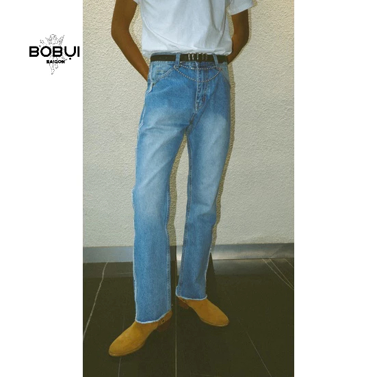 QUẦN JEANS ỐNG LOE/ MÀU XANH