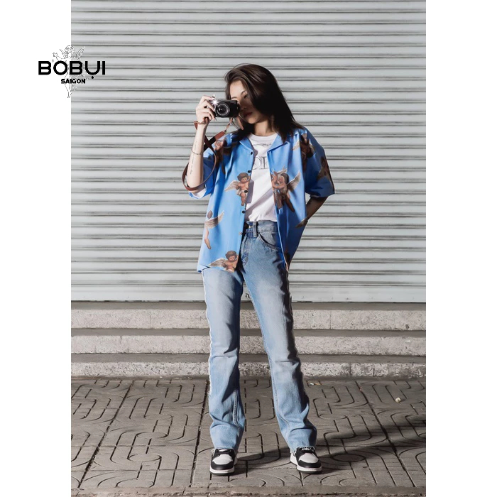 QUẦN JEANS ỐNG LOE/ MÀU XANH