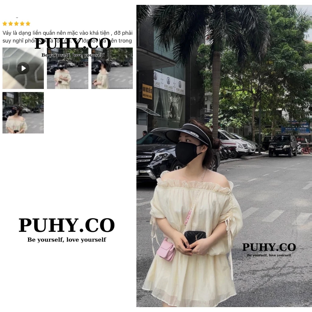 Áo váy tơ trễ vai siêu xinh