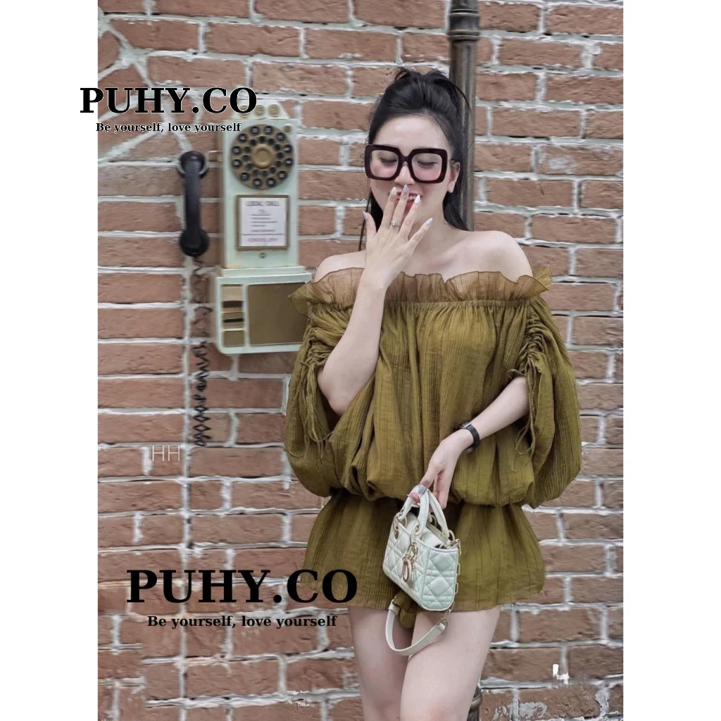 Áo váy tơ trễ vai siêu xinh