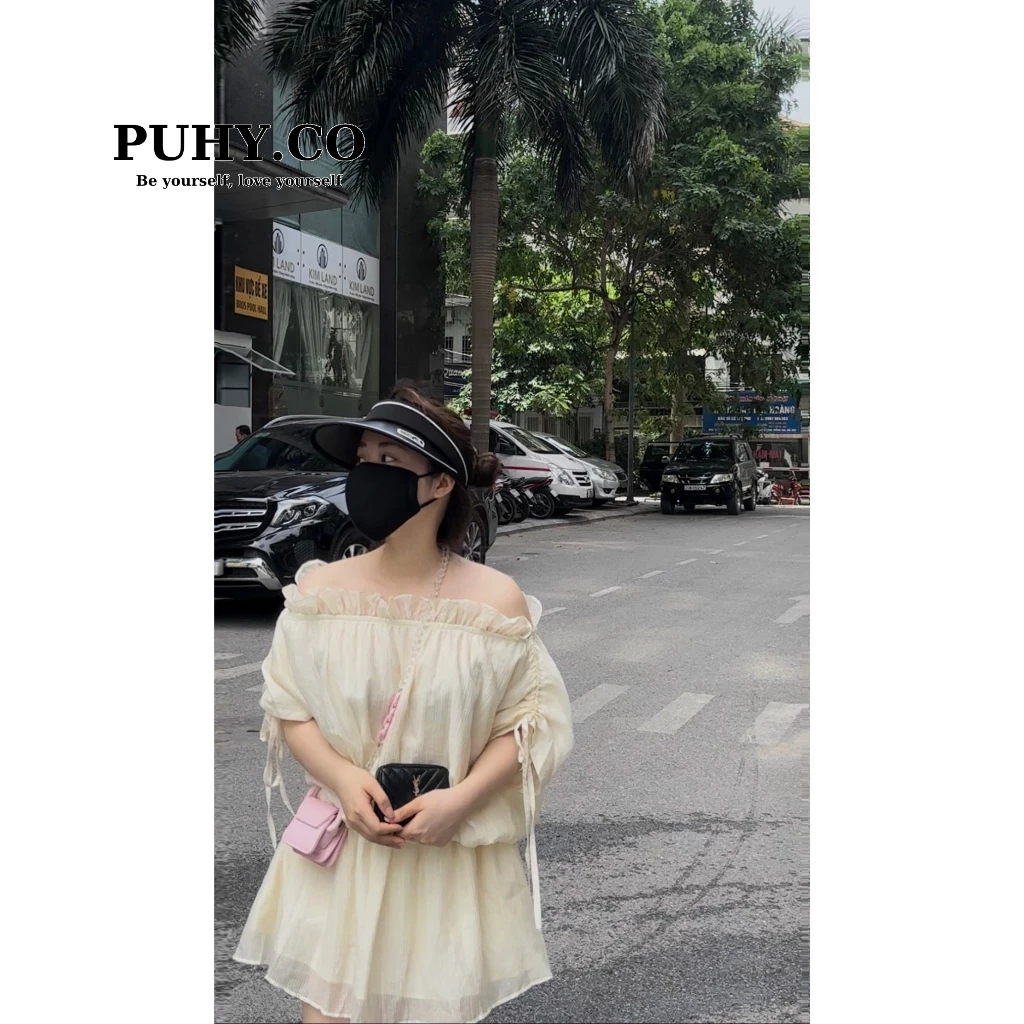 Áo váy tơ trễ vai siêu xinh