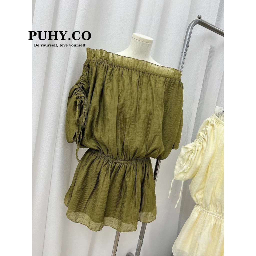 Áo váy tơ trễ vai siêu xinh