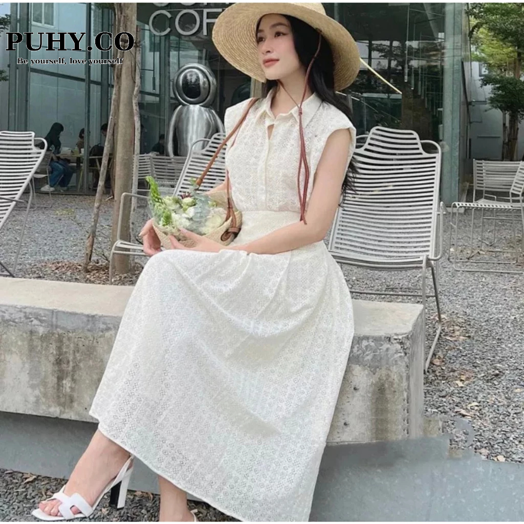 HỎA TỐC HN - Set áo ren dáng dài tay hến mix chân váy dài siêu hợp đi biển kèm ảnh thật
