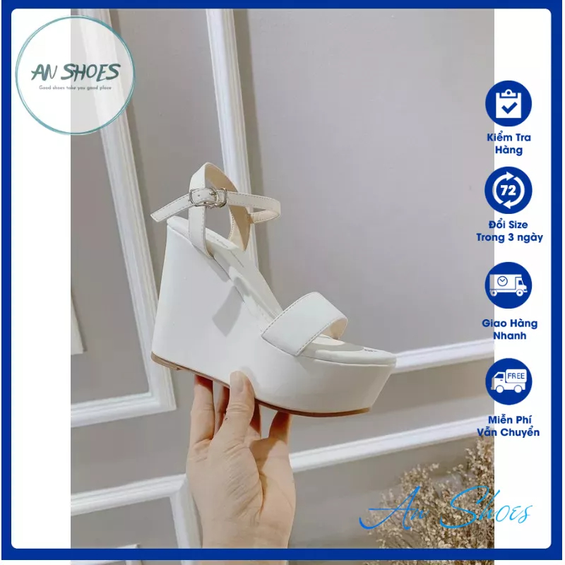 ☘️ AN SHOES☘️Sangdal xuồng chất da đế kếp 9cm -12 cm