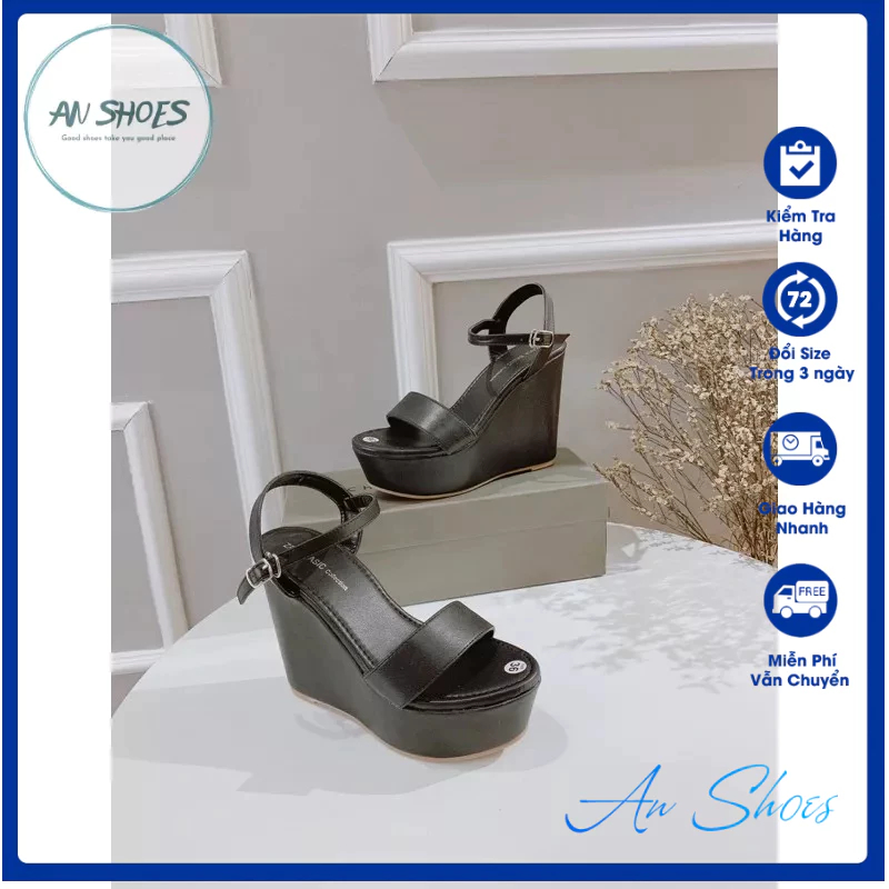 ☘️ AN SHOES☘️Sangdal xuồng chất da đế kếp 9cm -12 cm