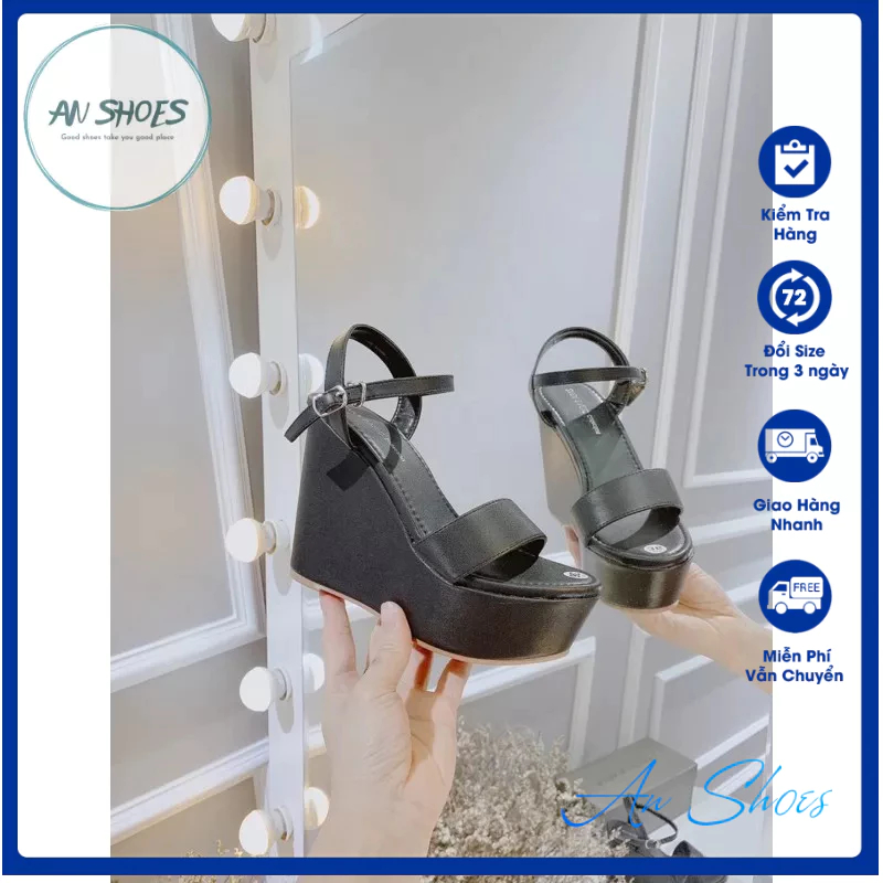 ☘️ AN SHOES☘️Sangdal xuồng chất da đế kếp 9cm -12 cm