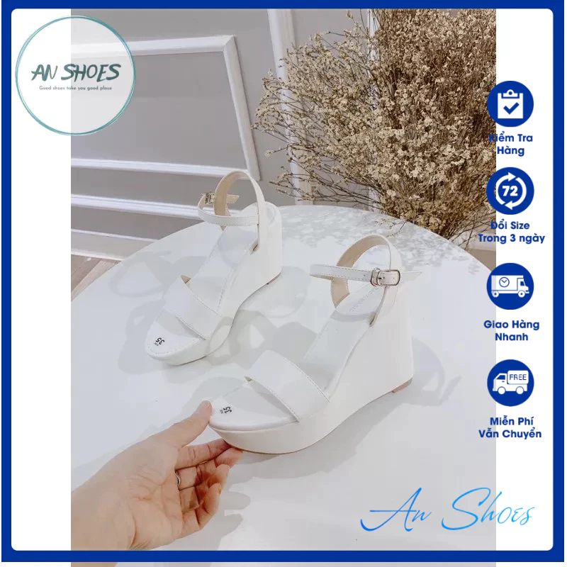 ☘️ AN SHOES☘️Sangdal xuồng chất da đế kếp 9cm -12 cm