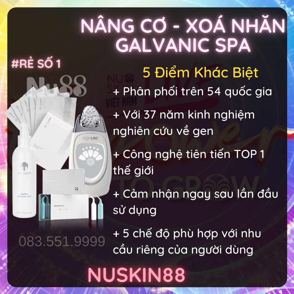 Bộ Máy Thần Kì Galvanic Nuskin Nâng Cơ Trị Nám Xóa Nhăn Liền Sẹo Mọc Tóc Trắng Mịn Da