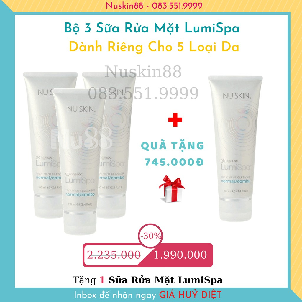 COMBO 3 SỮA RỬA MẶT LUMISPA TẶNG 1 SRM LUMISPA bất kỳ