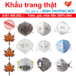 💯REAL Combo 9 cái Khẩu trang 3M 8210 9501+ 9501V+ 9502+ 9502V+ 9541 9541V 9542 9542V N95 KN95 chống bụi mịn PM2.5