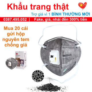 🔥SẴN HÀNG khẩu trang 3M 9542V N95 KN95 lọc 95% bụi mịn PM2.5 có van thở lọc khí đeo đầu y tế phòng chống dịch REAL XỊN