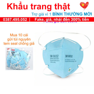 Khẩu trang 3M 9032 N90 KN90 P1 FFP1 lọc 90% bụi mịn PM2.5 không van thở lọc khí đeo đầu chính hãng phòng chống dịch
