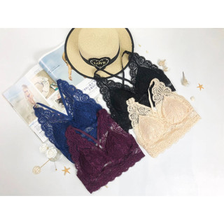 Áo lót nữ bralette ren không gọng mút mỏng tháo rời thoải mái 302