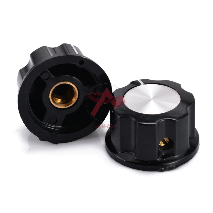 Núm Vỏ Chiết Áp ABS Màu Đen MFA Hình Hoa Mận Lỗ Ren M6 WX110