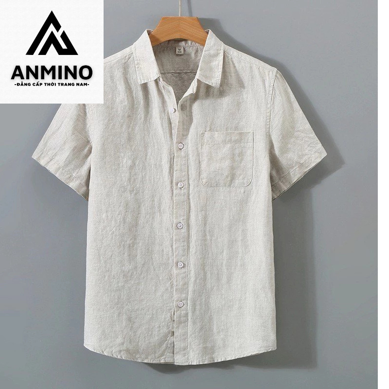ÁO SƠ MI ĐŨI CỔ ĐỨNG NAM TAY NGẮN - MẪU TRƠN DỄ PHỐI ĐỒ