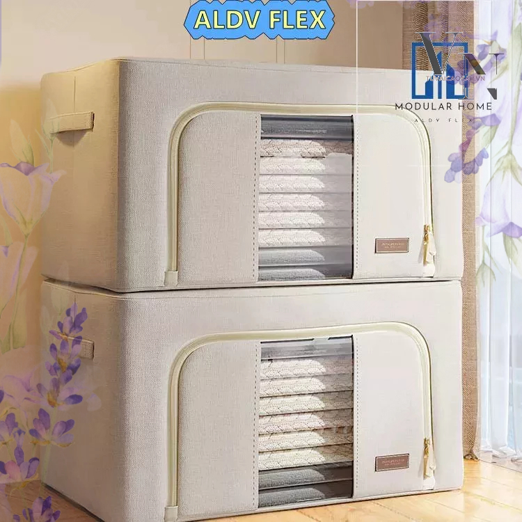 Hộp đựng quần áo vải chia ngăn TuvaicaocapvnHộp Vải Khung Thép Cứng , túi đựng quần áo chia ngăn gọn gàng