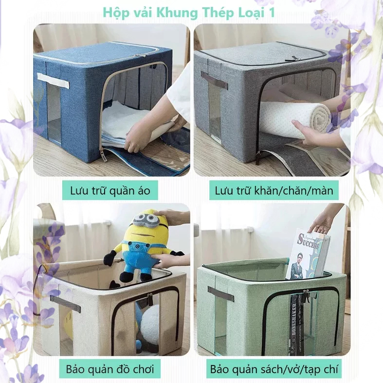 Hộp vải đựng quần áo khung thép, giỏ vải, combo hộp vải đủ kích thước 100L - ADLVDREAM Tuvaicaocapvn