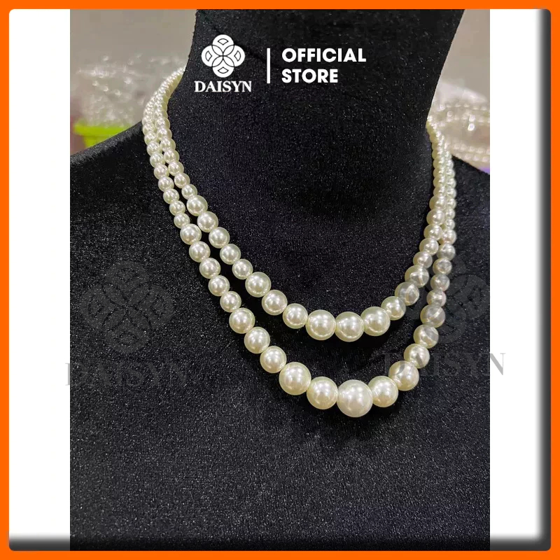 N393 dây chuyền 2 sợi hạt ngọc hạt trai sang trọng cho nữ