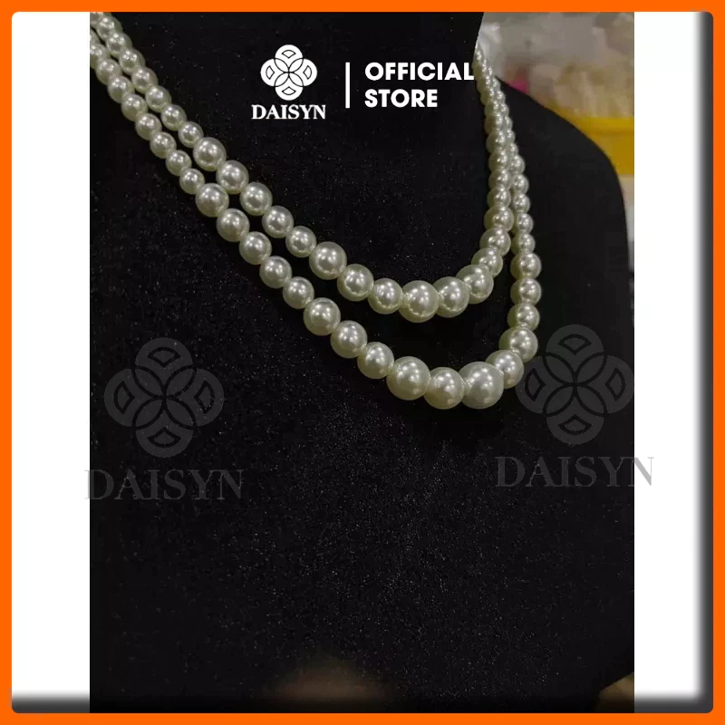 N393 dây chuyền 2 sợi hạt ngọc hạt trai sang trọng cho nữ