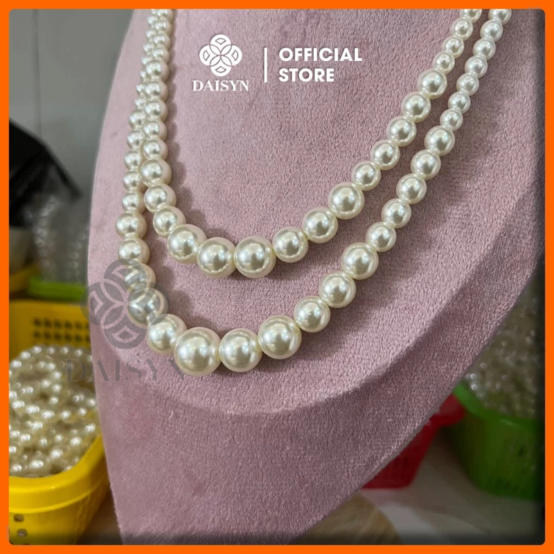 N393 dây chuyền 2 sợi hạt ngọc hạt trai sang trọng cho nữ