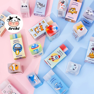 Gói 3 Gôm tẩy bút chì sạch ít vụn nhân vật hoạt hình cute dễ thương Maxel
