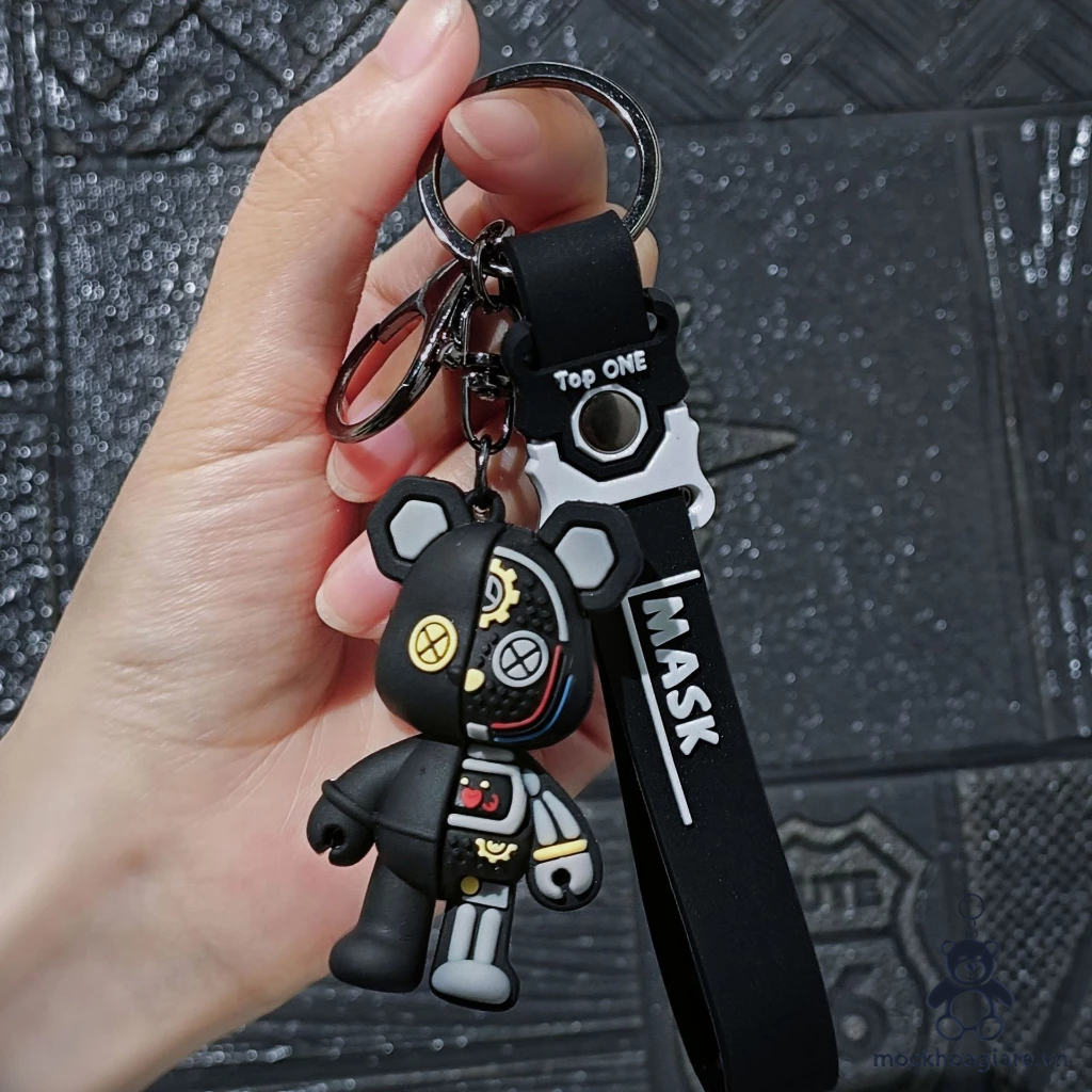 Móc khóa gấu giải phẫu hottrend, móc cài balo, trang trí chất liệu silicon