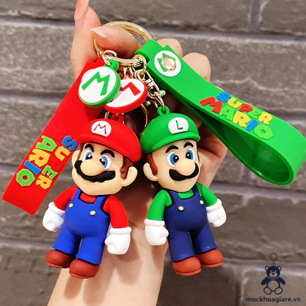 Móc khóa anime Mario huyền thoại, móc cài balo, túi xách chất liệu silicon