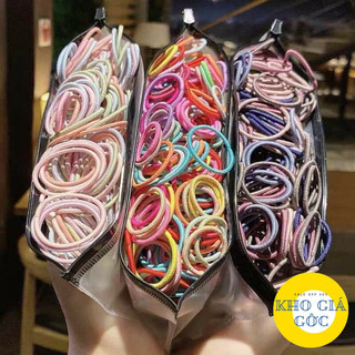 ( Hàng Đẹp) Túi 500 DÂY BUỘC TÓC  Siêu Co Dãn Đàn Hồi, DÂY CỘT TÓC NHIỀU MÀU CÓ TÚI Zip