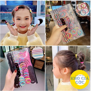 ( Hàng Đẹp) Túi 500 DÂY BUỘC TÓC  Siêu Co Dãn Đàn Hồi, DÂY CỘT TÓC NHIỀU MÀU CÓ TÚI Zip