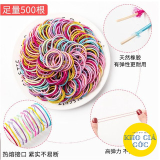 ( Hàng Đẹp) Túi 500 DÂY BUỘC TÓC  Siêu Co Dãn Đàn Hồi, DÂY CỘT TÓC NHIỀU MÀU CÓ TÚI Zip