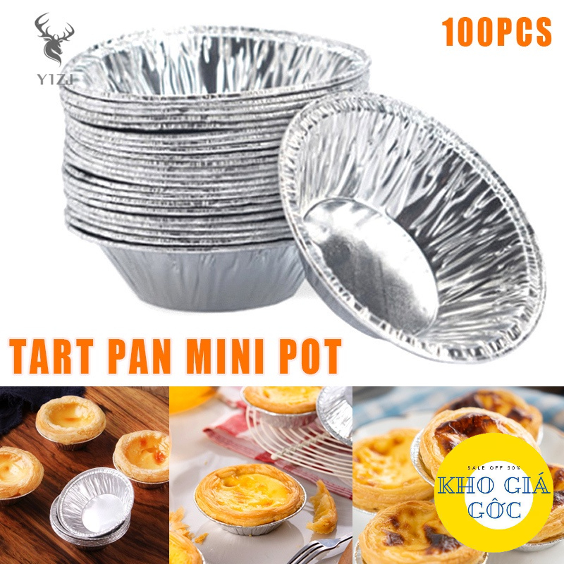 Set 100 Cốc Lá Nhôm Dùng 1 Lần Làm Bánh Trứng