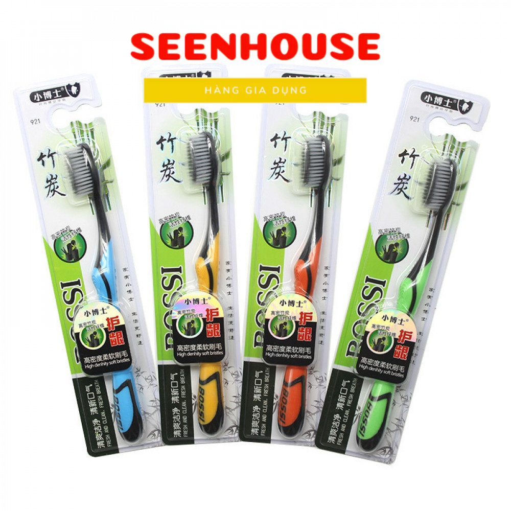 Hộp 30 cái Bàn Chải Đánh Răng Than Tre Bossi