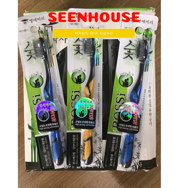 Hộp 30 cái Bàn Chải Đánh Răng Than Tre Bossi