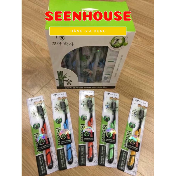 Hộp 30 cái Bàn Chải Đánh Răng Than Tre Bossi