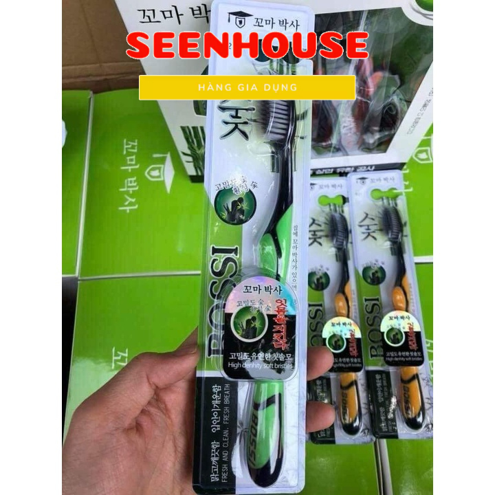 Hộp 30 cái Bàn Chải Đánh Răng Than Tre Bossi