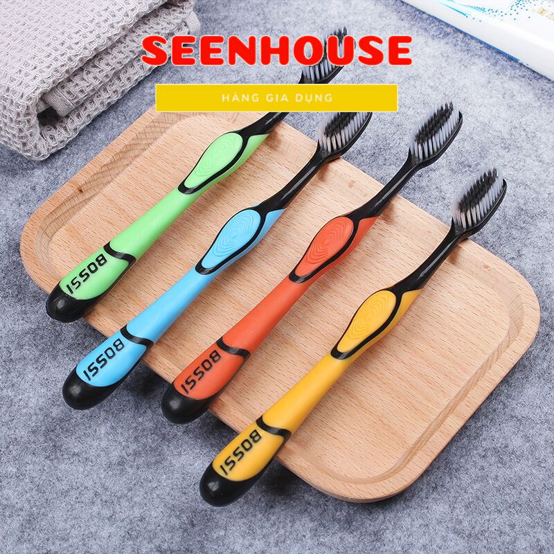 Hộp 30 cái Bàn Chải Đánh Răng Than Tre Bossi