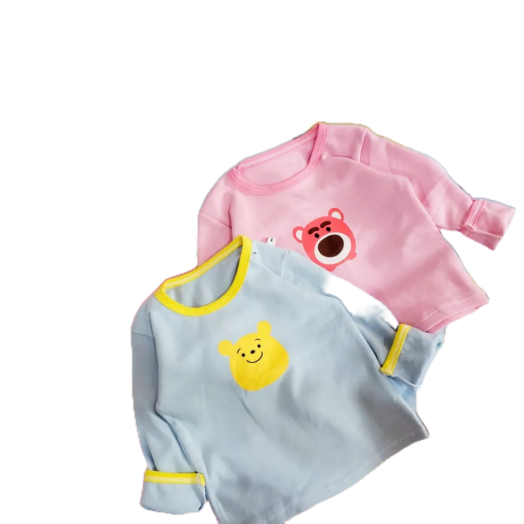 Sét Đồ Thu Đông Cotton Len In Mặt Gấu 2 Màu Xanh, Hồng HONEYBEE Siêu Xinh Cho Bé Trai Bé Gái Từ 8 - 20kg