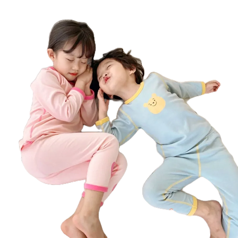 Sét Đồ Thu Đông Cotton Len In Mặt Gấu 2 Màu Xanh, Hồng HONEYBEE Siêu Xinh Cho Bé Trai Bé Gái Từ 8 - 20kg