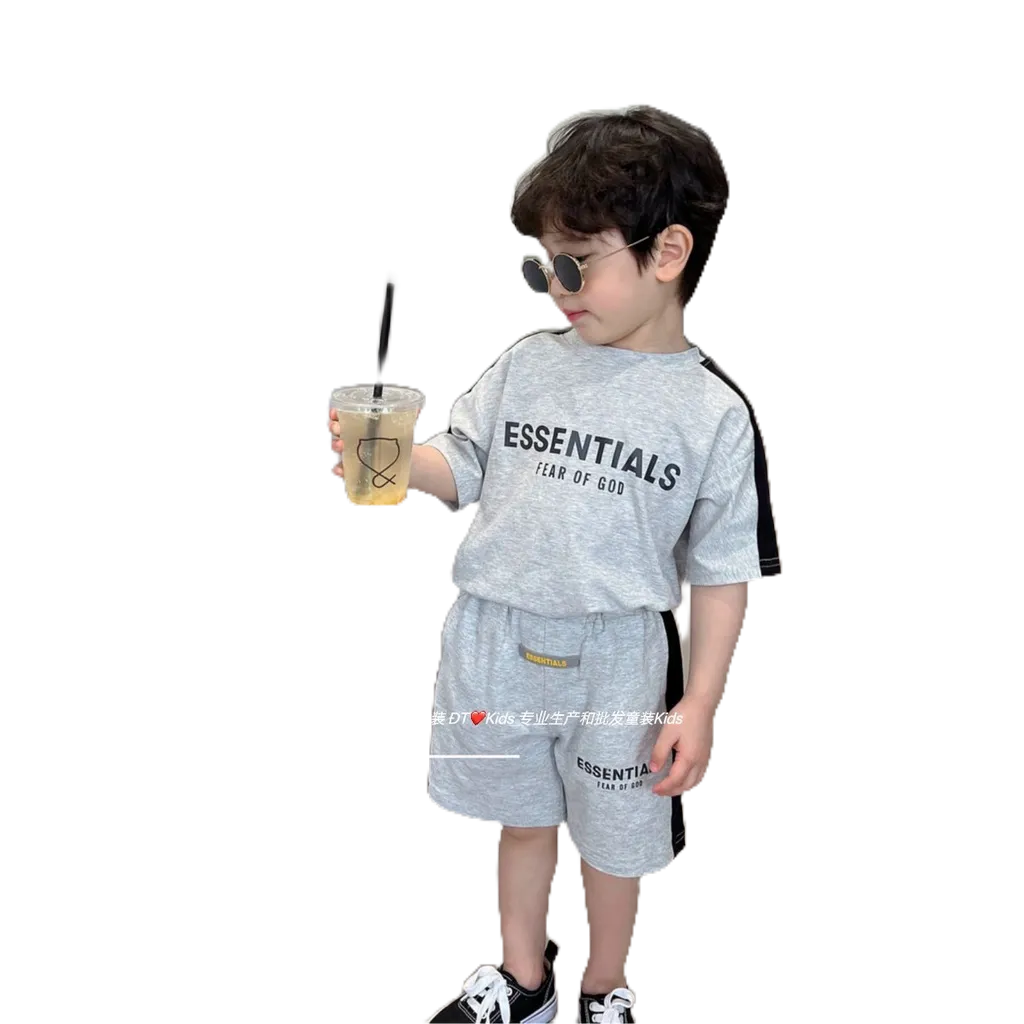 Bộ thun cotton ESSENTIAL 4 màu đen, trắng, hồng, xám cực chất cho bé yêu Hbeekids.vn