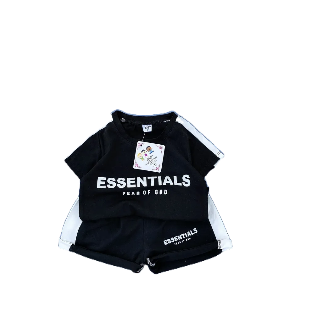 Bộ thun cotton ESSENTIAL 4 màu đen, trắng, hồng, xám cực chất cho bé yêu Hbeekids.vn