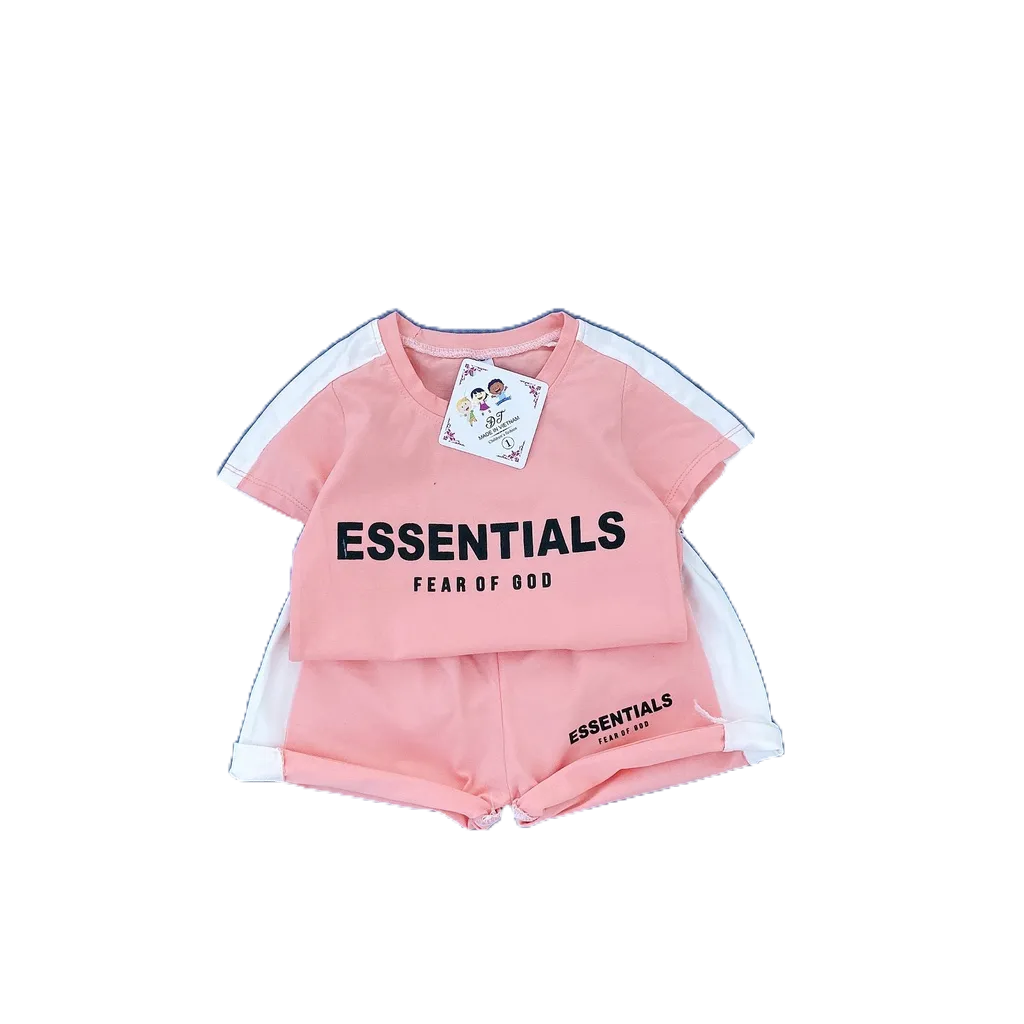 Bộ thun cotton ESSENTIAL 4 màu đen, trắng, hồng, xám cực chất cho bé yêu Hbeekids.vn