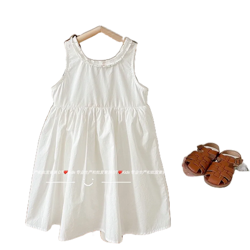 Váy Trơn 3 Lỗ Cổ Bánh Bèo Siêu Xinh Cho Bé Gái Diện Hè Từ 8-18kg