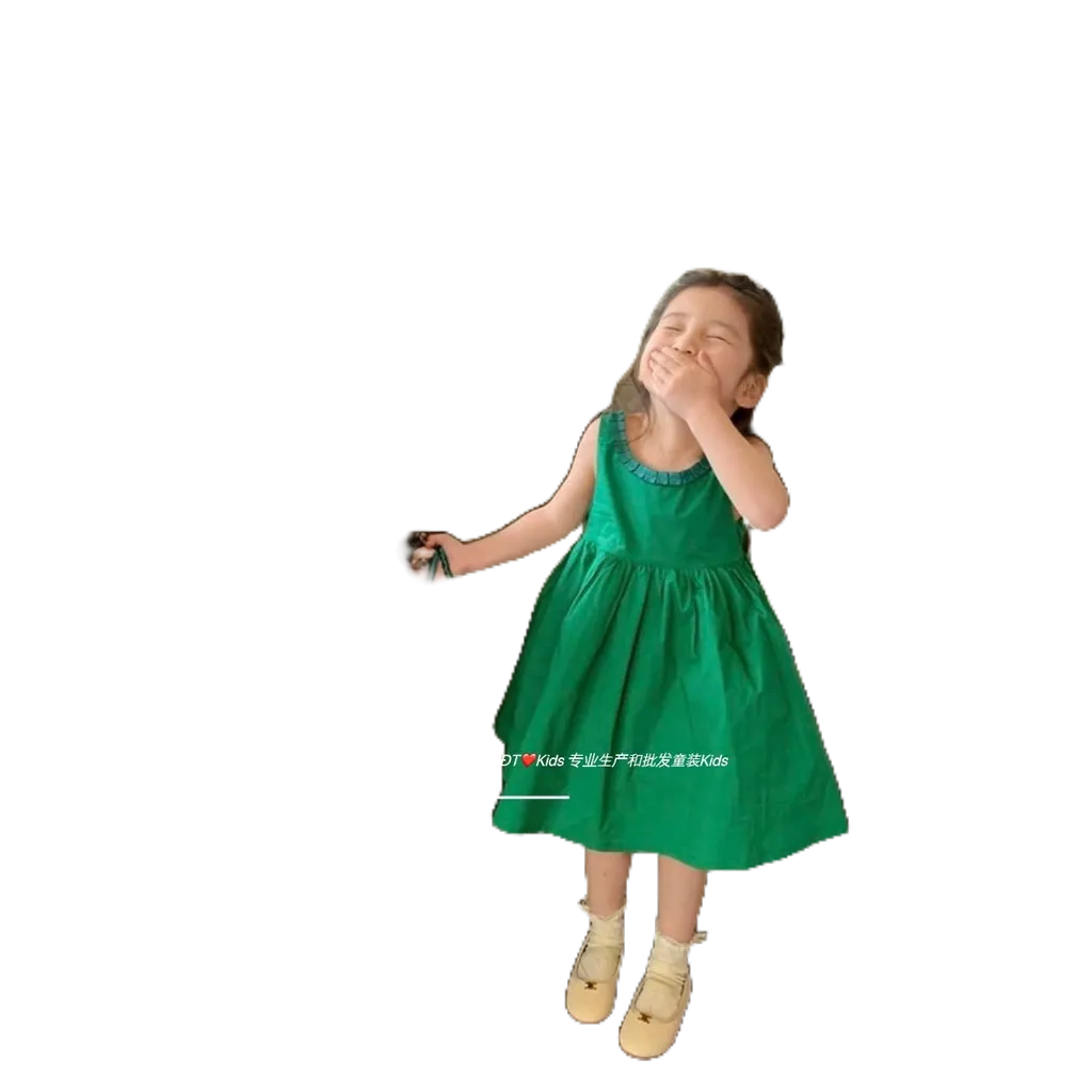 Váy Trơn 3 Lỗ Cổ Bánh Bèo Siêu Xinh Cho Bé Gái Diện Hè Từ 8-18kg