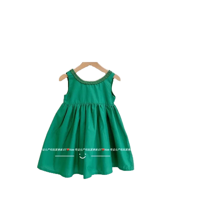 Váy Trơn 3 Lỗ Cổ Bánh Bèo Siêu Xinh Cho Bé Gái Diện Hè Từ 8-18kg