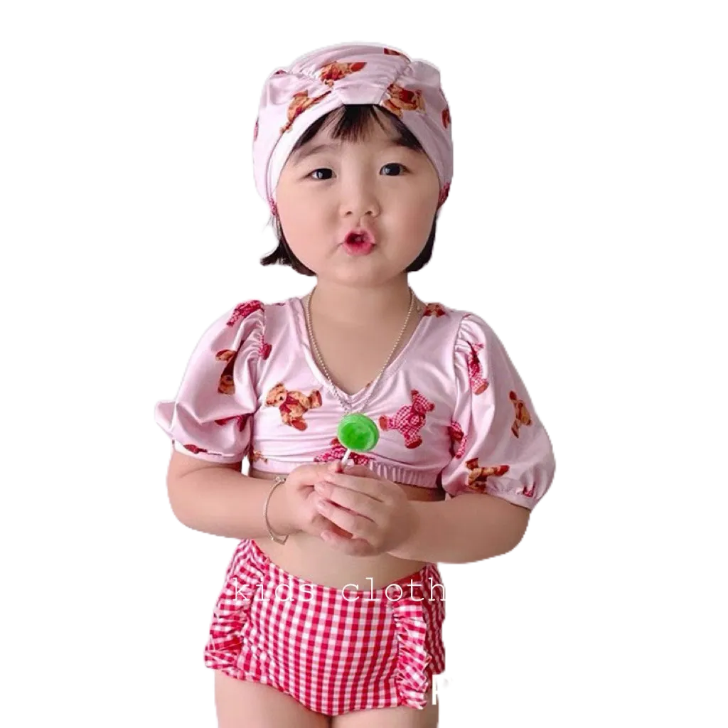 Bikini 2 Màu Hot Trend Sành Điệu Cho Bé Gái Từ 8-18Kg