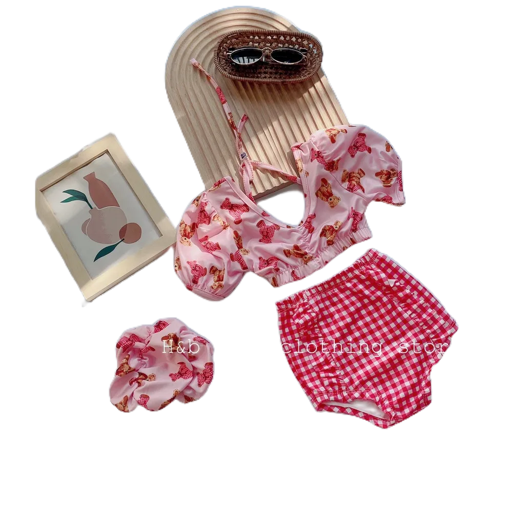 Bikini 2 Màu Hot Trend Sành Điệu Cho Bé Gái Từ 8-18Kg