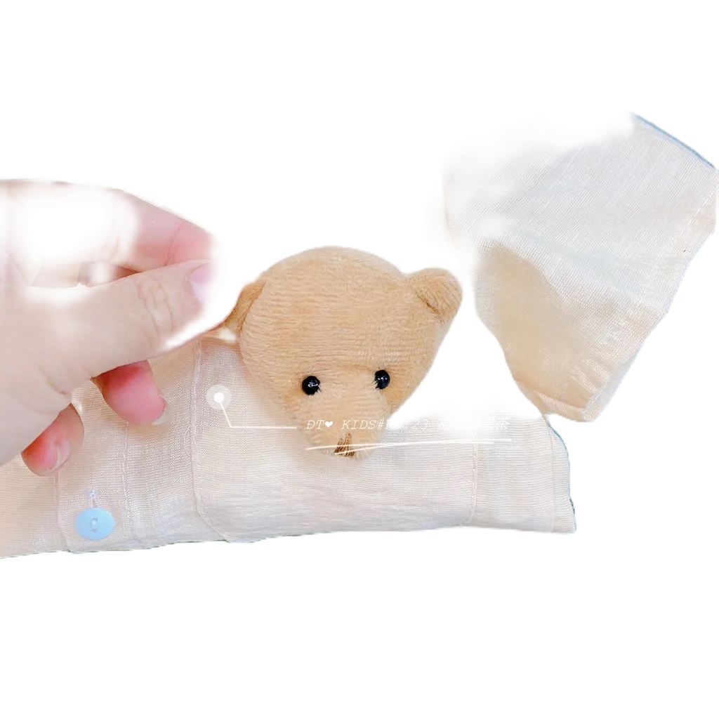 Sét Bộ Pizama Dũi Xước Siêu Mịn Áo Có Túi Kèm Gấu Thật Trước Ngực Cho Bé Từ 8-19kg